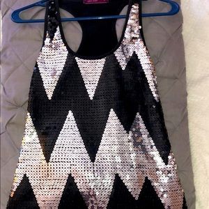 Julie’s Closet Sequin Racer Back Tank sz S